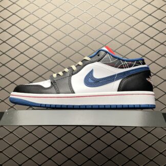 Air Jordan 1 Low White Industrial Blue Black Siren Red FV3622-141