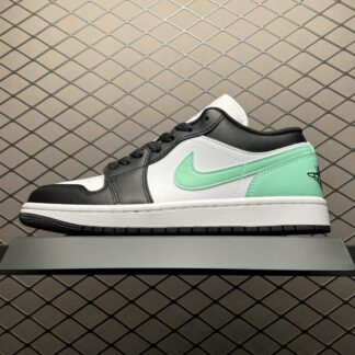 Air Jordan 1 Low White Black Green Glow 553558-131