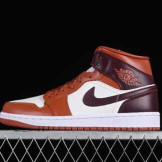 Jordan 1 Mid Dusty Peach Night Maroon BQ6472-200