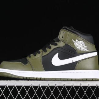 Jordan 1 Mid Black White Olive DQ8426-092