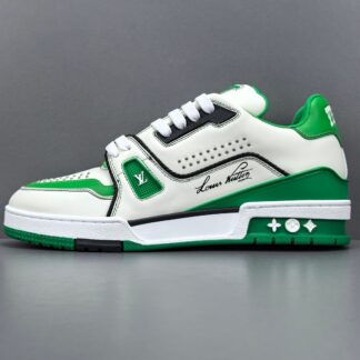 Louis Vuitton LV Trainer White Green 1AD7KP