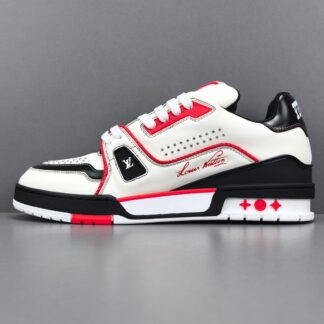 Louis Vuitton LV Trainer White Red Black 1AD7JW