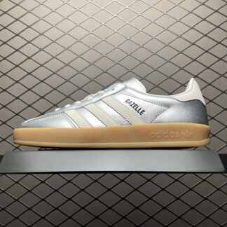 adidas Gazelle Indoor Silver Metallic Core White JR1206