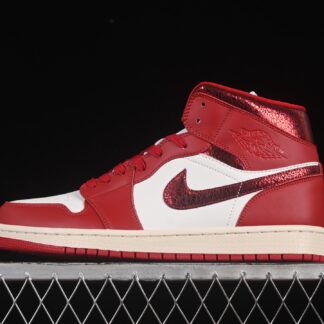 Jordan 1 Mid SE Red Cracked Leather HJ9337-106